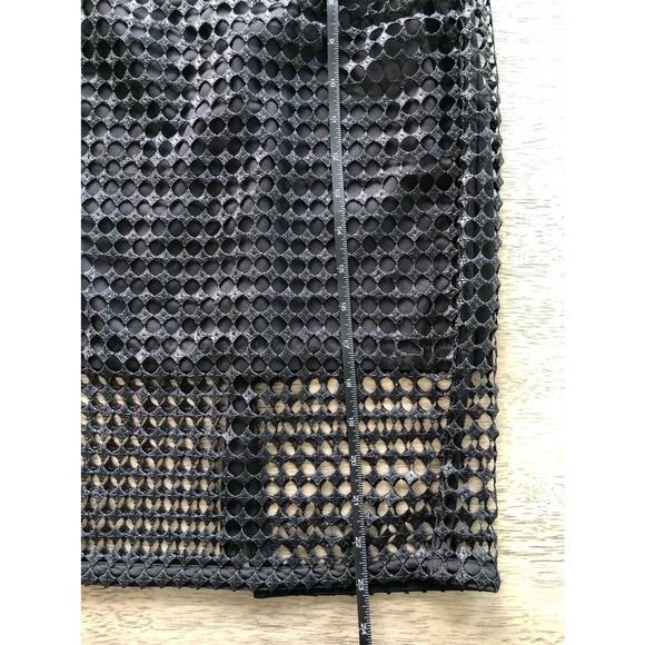 Ann Taylor Black Crochet Overlay Midi Skirt - 2P - Picture 5 of 7